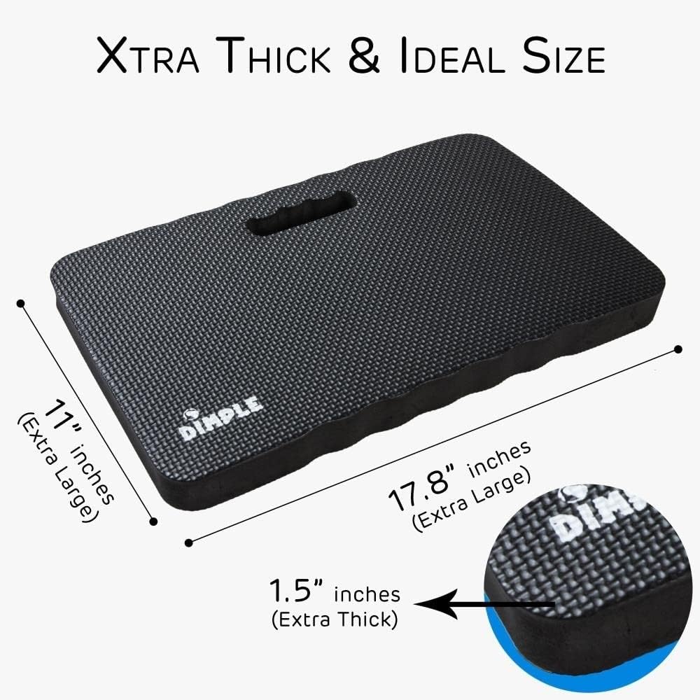 Dimple Thick Kneeling Pad | Garden Pad for Gardening | Kneeling Pad for Work | Garden & Bathtub Kneeler for Baby Bath | Kneeling Mat for Exercise & Yoga (XL) 17.8 x 11, Thickest 1-½"(2 Pack, Blue)