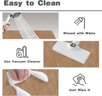 TYUU Bath Mat, Bathroom Rugs Non Slip Washable Thin Absorbent Quick Dry Bath Mat Fits Under Door Bathroom Floor Mat Perfect for Bath, Shower, or Sink 24"x36" Dark Grey