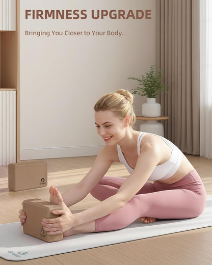 Gruper Yoga Blocks 2 Pack, 9"x6"x3" Exercise Blocks High-Density EVA Foam Blocks with Soft Non-Slip Surface, Lightweight Yoga Props for Yoga Pilates Meditation & Stretching