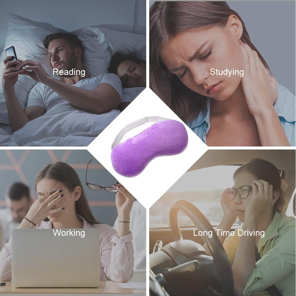 Umisleep Lavender Eye Mask, Aromatherapy Weighted Sleep Mask for Dry Eyes Men Women, Microwave Heated Hot Therapy Eye Cover Moist Compression Pain Relief, Pillow for Puffy Eyes, Sinus Pain, Grey