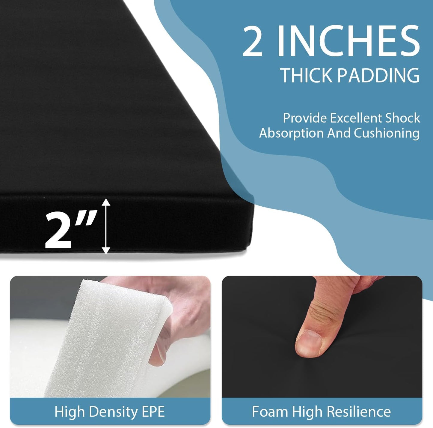 Gymnastics Mat for Tumbling, Folding Tumbling Mat Exercise Mat Gym Mat Tumbling Mats for Kids, Adults, PU Leather Yoga Mat with Carrying Handles