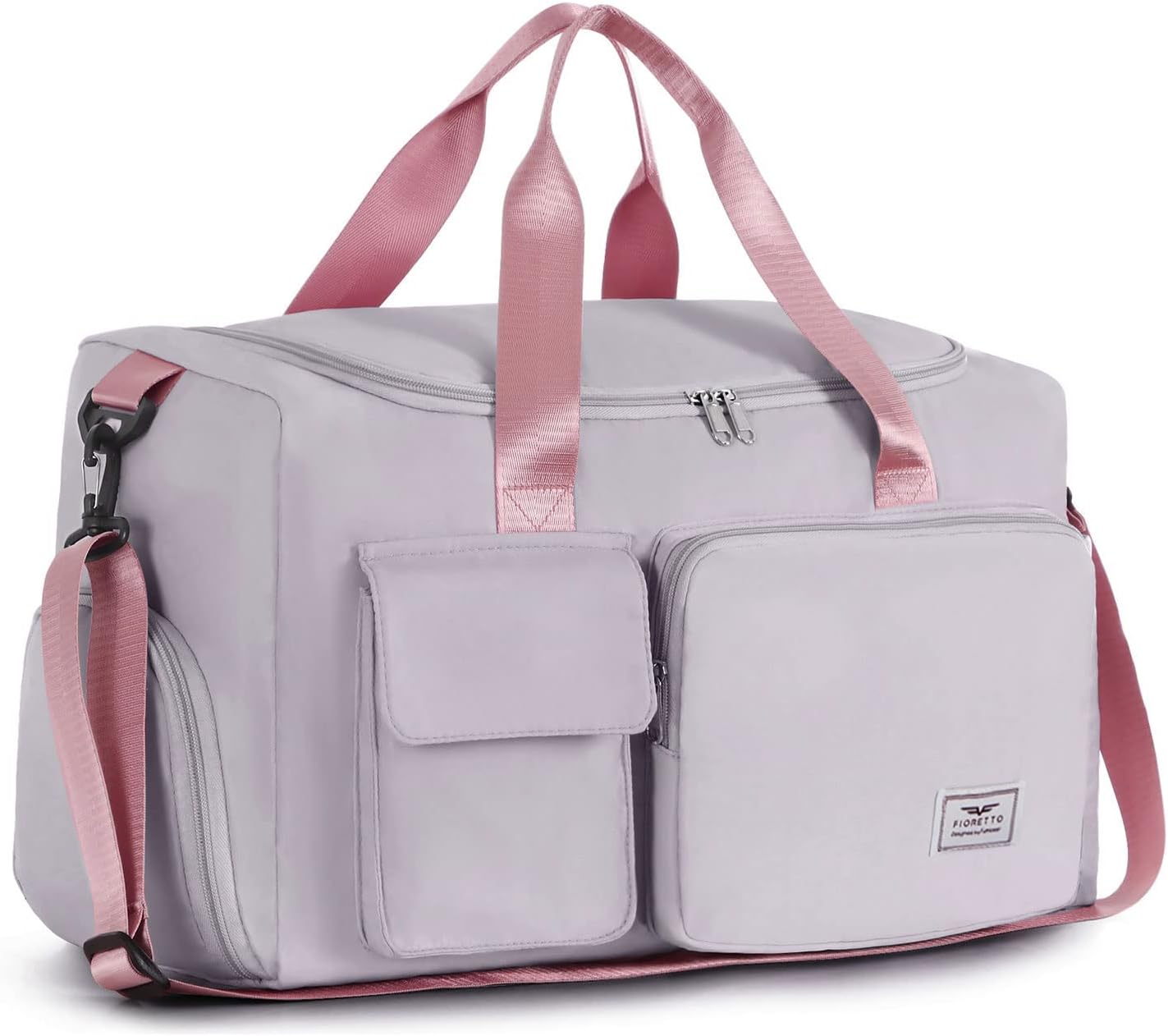 FIORETTO Women's Gym Duffle Bag with Shoes Compartment, 30L Capacity, Ideal for Travel, Gym, Sports, Duffel, Weekender