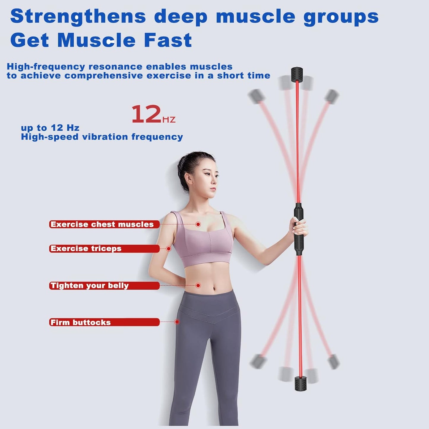 Yoga Starter Set - Flexi Bar, Resistance Band & Shoulder Tube for Elastic Exercise & Training Fitness