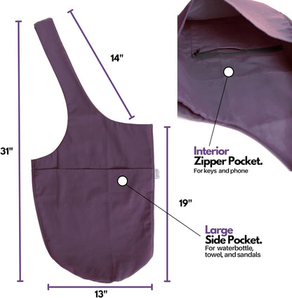 Yogiii Yoga Mat Bag | The ORIGINAL YogiiiTote | Yoga Mat Carrier Tote Sling w/Large Side Pocket & Zipper Pocket | Fits Most Size Mats