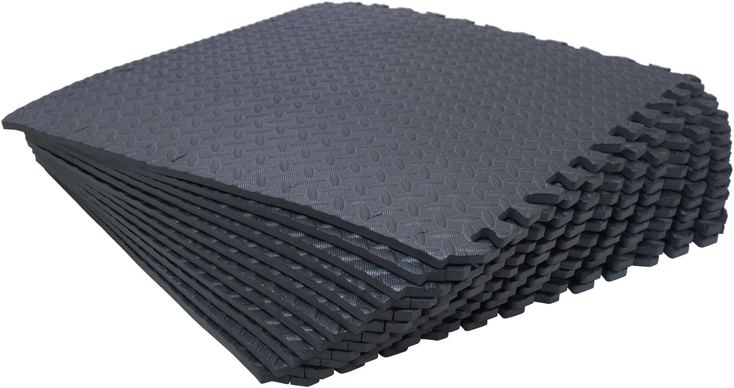 HTTMT- 8X(32 Sqft) Pink Gym Floor Mat 24x24 EVA Foam Interlocking Exercise Fitness Puzzle Floor Gym Yoga Mat Workout Pad [P/N: MTET-HOME012-8PC]