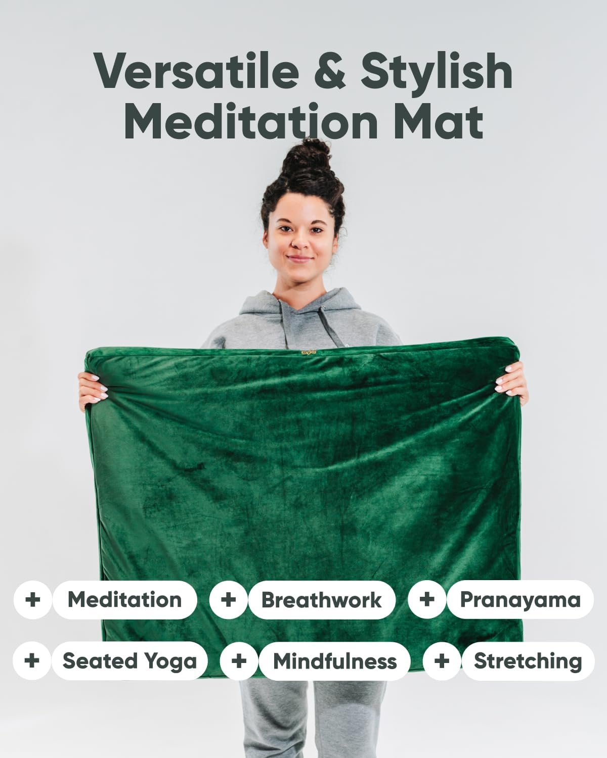 Mindful & Modern Zabuton Meditation Mat - Cotton Filled Yoga and Meditation Pad - Zabuton Meditation Cushion for Kneeling and Sitting Support - Large Rectangular Sitting Floor Pillow for Bench or Zafu