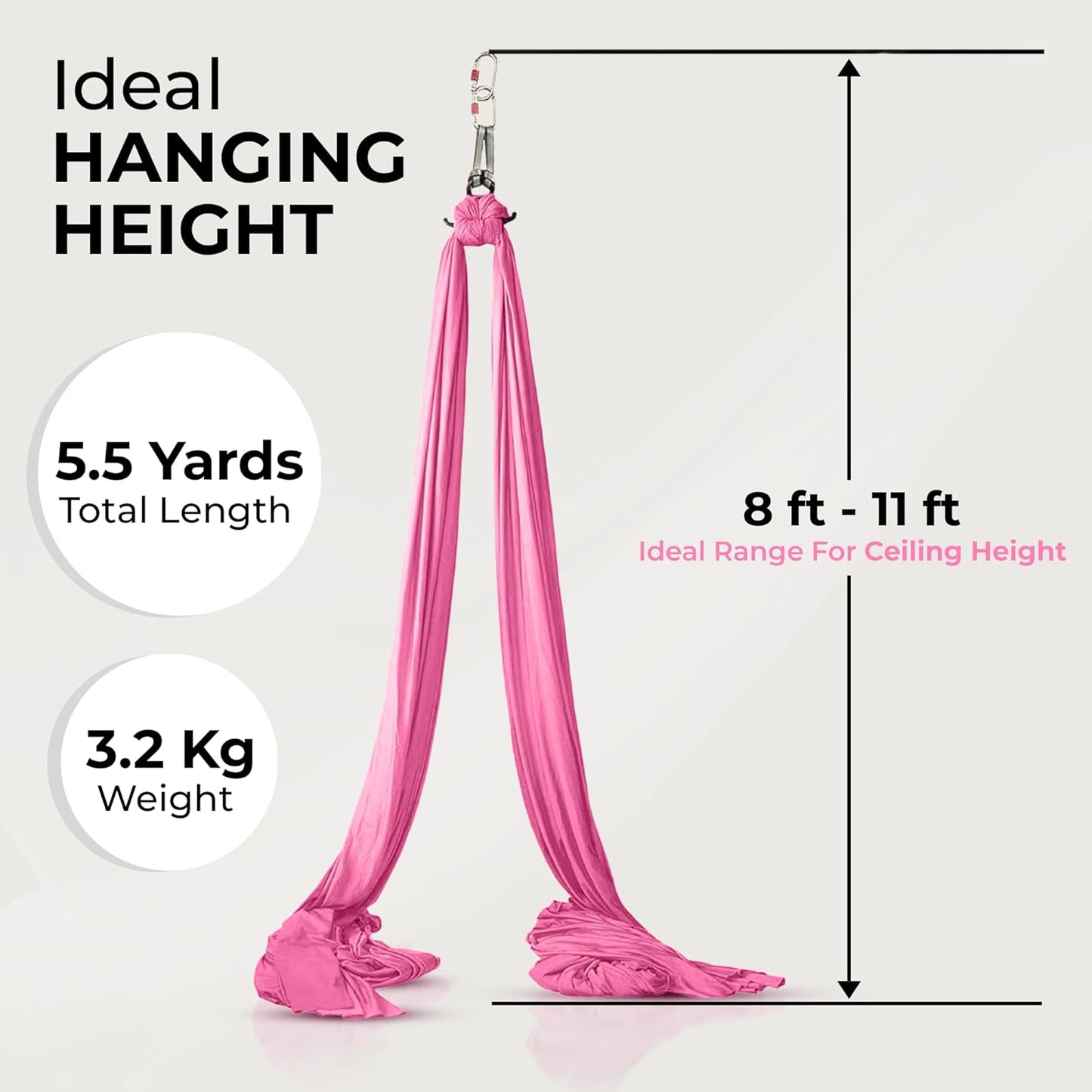 LOTUS78 Aerial Yoga Hammock 5.5 Yards (198 Inches) – Premium Aerial Silk Swing for Antigravity Fitness, Inversion Therapy, Strength & Flexibility | Purple | Yoga Trapeze for Home & Studio