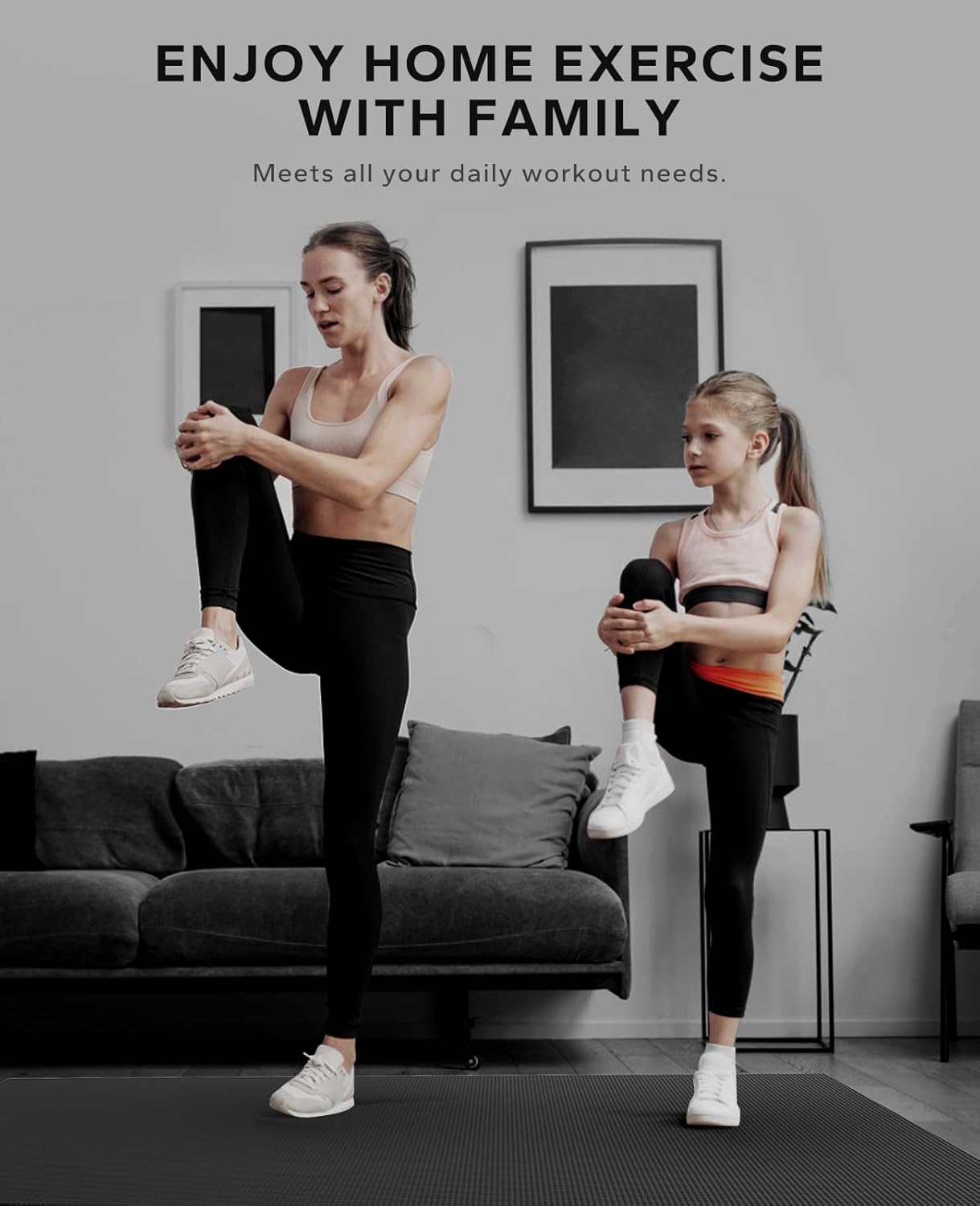 HAPBEAR Large Exercise Mat-7'x5'/6'x8'/6'x9'/6'x10'/6'x12'x8mm(1/3"),Non-Slip, Ultra Durable, Thick Workout Mat for Home Gym Flooring Cardio, Yoga for Fitness, High-Density, Shoes-Friendly