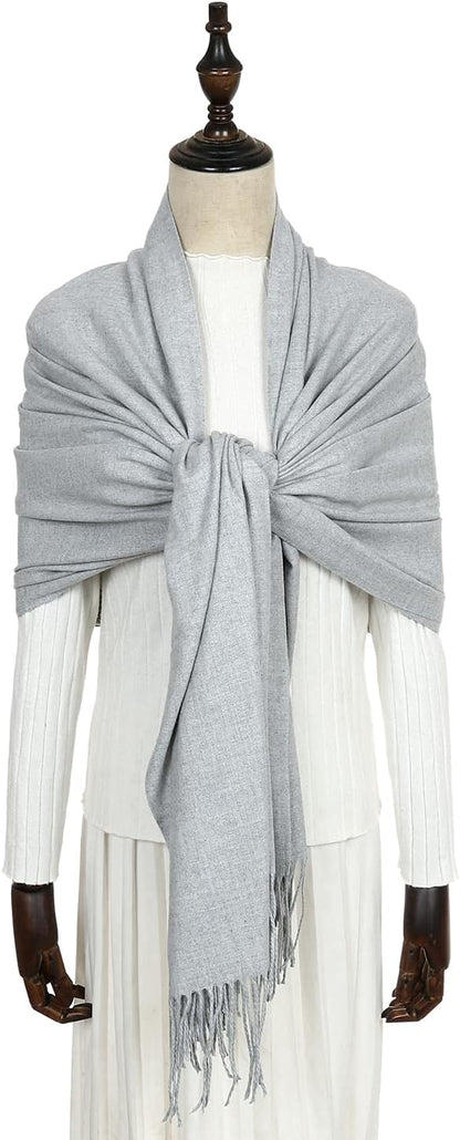 RIIQIICHY Women's Scarf Pashmina Shawls and Wraps for Evening Dress Bridesmaid Wedding Bridal Winter Warm Long Large Scarves