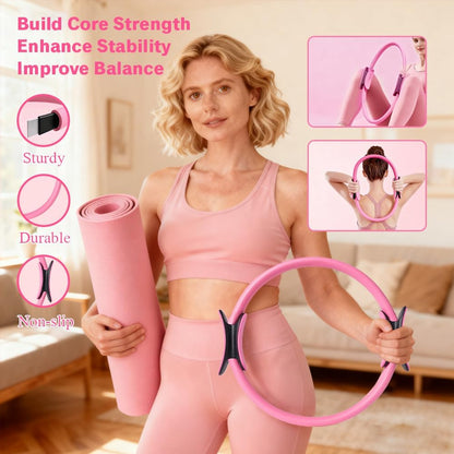 Pilates Equipment Set for Home Workouts –15in1 Home Pilates Kit with Ring and Ball Set, Resistance Bands, Pilates Yoga,Core Sliders & Ankle Weights, Pilates Essentials Kit