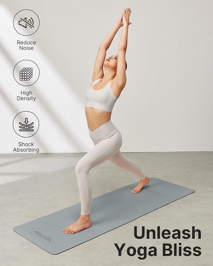 Yoga Mat,Non-Slip TPE Exercise Mat(1/4 Inch) for Pilates, Fitness & Barefoot Workouts, Home Gym Studio with Strap & Bag