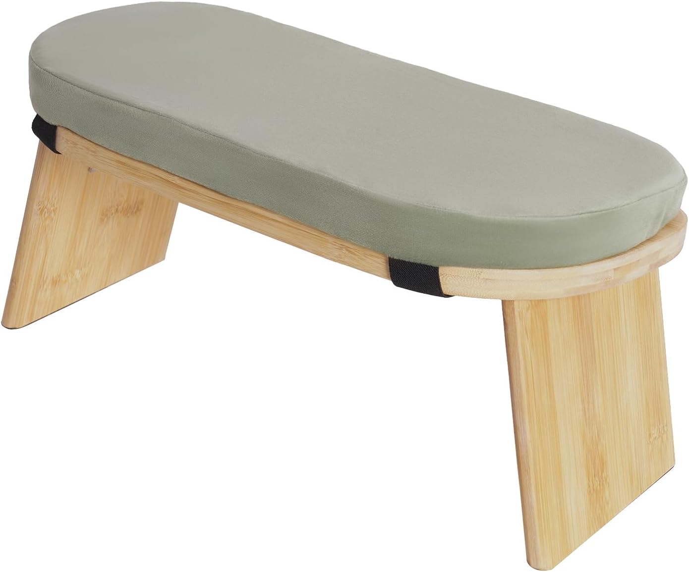 Meditation Prayer Bench, Portable Foldable & 5° Ergonomic Tilt Kneeling Meditation Yoga Stool with Cushion & Carry Bag for Home/Studio/Gym, Bamboo & Velvet Kneeling Stools (Coffee)