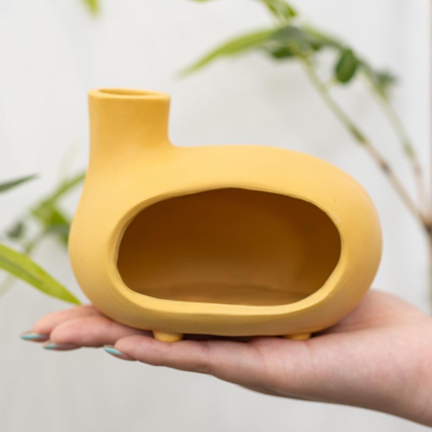MOUGIGI Terracotta Palo Santo Holder - Modern Chiminea Incense Burner for Yoga, Meditation, and Energy Cleansing - Wood Sticks Dish, Sage Ash Catcher, Smudge Bowl, Cone Burner - Unique Meditation Gift