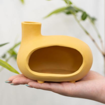 MOUGIGI Terracotta Palo Santo Holder - Modern Chiminea Incense Burner for Yoga, Meditation, and Energy Cleansing - Wood Sticks Dish, Sage Ash Catcher, Smudge Bowl, Cone Burner - Unique Meditation Gift