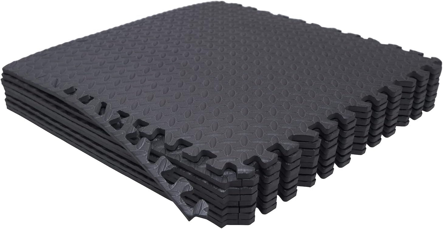 HTTMT- 8X(32 Sqft) Pink Gym Floor Mat 24x24 EVA Foam Interlocking Exercise Fitness Puzzle Floor Gym Yoga Mat Workout Pad [P/N: MTET-HOME012-8PC]