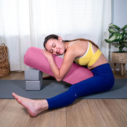 Sol Living Yoga Bolster Pillow Rectangular Meditation Cushion Cotton Meditation Accessories for Restorative Yoga Meditation Pillow Yoga Pillow Firm Body Pillow Bolster Pillow for Legs Removable Cover