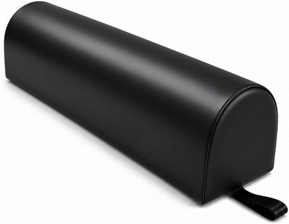 3/4 Round Massage Bolster Pillow 22 x 7 x 7 Inch, Professional Massage Table Bolster Cushion, Support Pillow for Spa, Physical Therapy, Chiropractic, Knee & Leg Support, Black