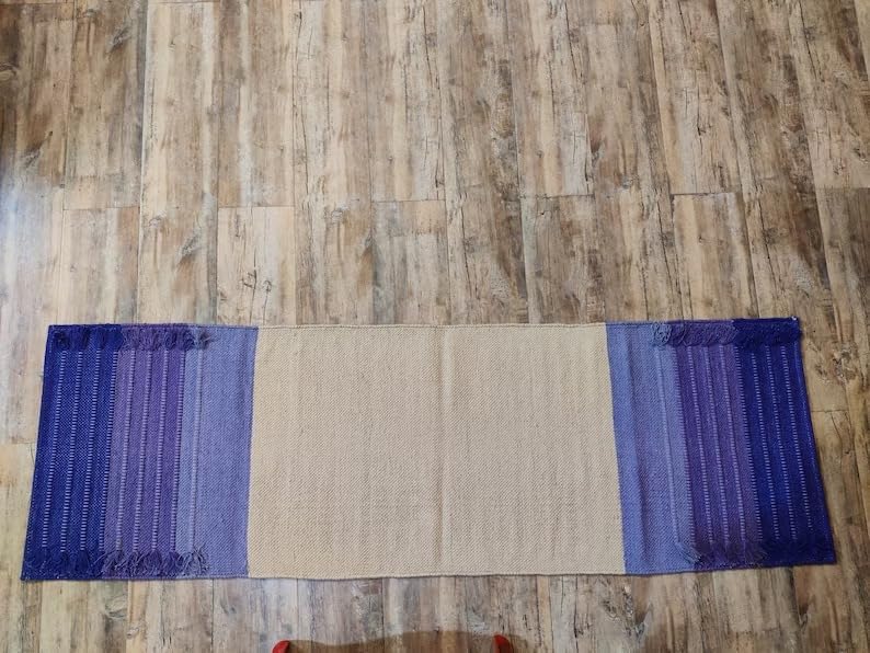 Indian Handmade100 % Organic Anti Skid Multi Colour Cotton Yoga Mat - Eco-Friendly Hand-Woven Rug - Non-Slip & Thick (24”x72”x5mm) for Hot yoga & Everyday Fitness at Home - Comfortable & Foldable Extra-Long Mat
