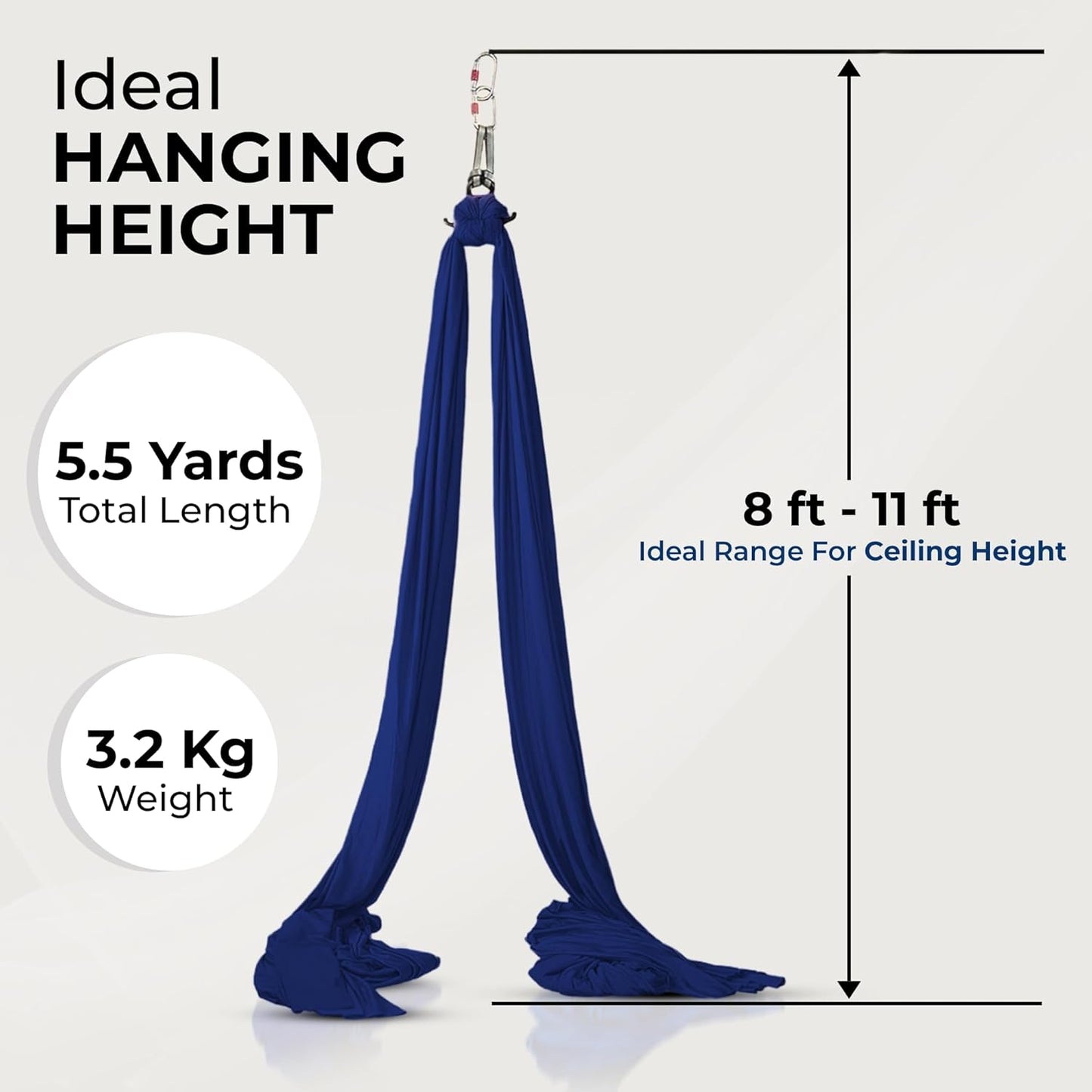 LOTUS78 Aerial Yoga Hammock 5.5 Yards (198 Inches) – Premium Aerial Silk Swing for Antigravity Fitness, Inversion Therapy, Strength & Flexibility | Purple | Yoga Trapeze for Home & Studio