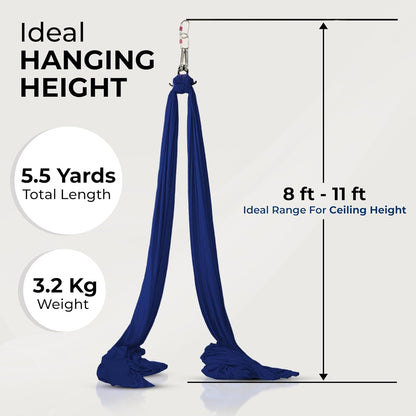 LOTUS78 Aerial Yoga Hammock 5.5 Yards (198 Inches) – Premium Aerial Silk Swing for Antigravity Fitness, Inversion Therapy, Strength & Flexibility | Purple | Yoga Trapeze for Home & Studio