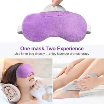 Umisleep Lavender Eye Mask, Aromatherapy Weighted Sleep Mask for Dry Eyes Men Women, Microwave Heated Hot Therapy Eye Cover Moist Compression Pain Relief, Pillow for Puffy Eyes, Sinus Pain, Grey