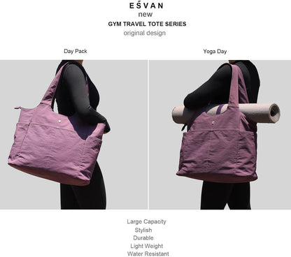 ESVAN Yoga Tote Bag Mat bag Women Shoulder Bags Carryall Tote for Travel Office Workout Gym Nurse Beach