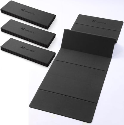 Nuanchu 3 Packs Foldable Yoga Mat Yoga Gift Non-slip Fitness Pilates Mats 6mm Thick with Strap Poe Material 69 x 24 x 0.24" Lightweight Multi-purpose Workout Mats for Exercise Home Travel