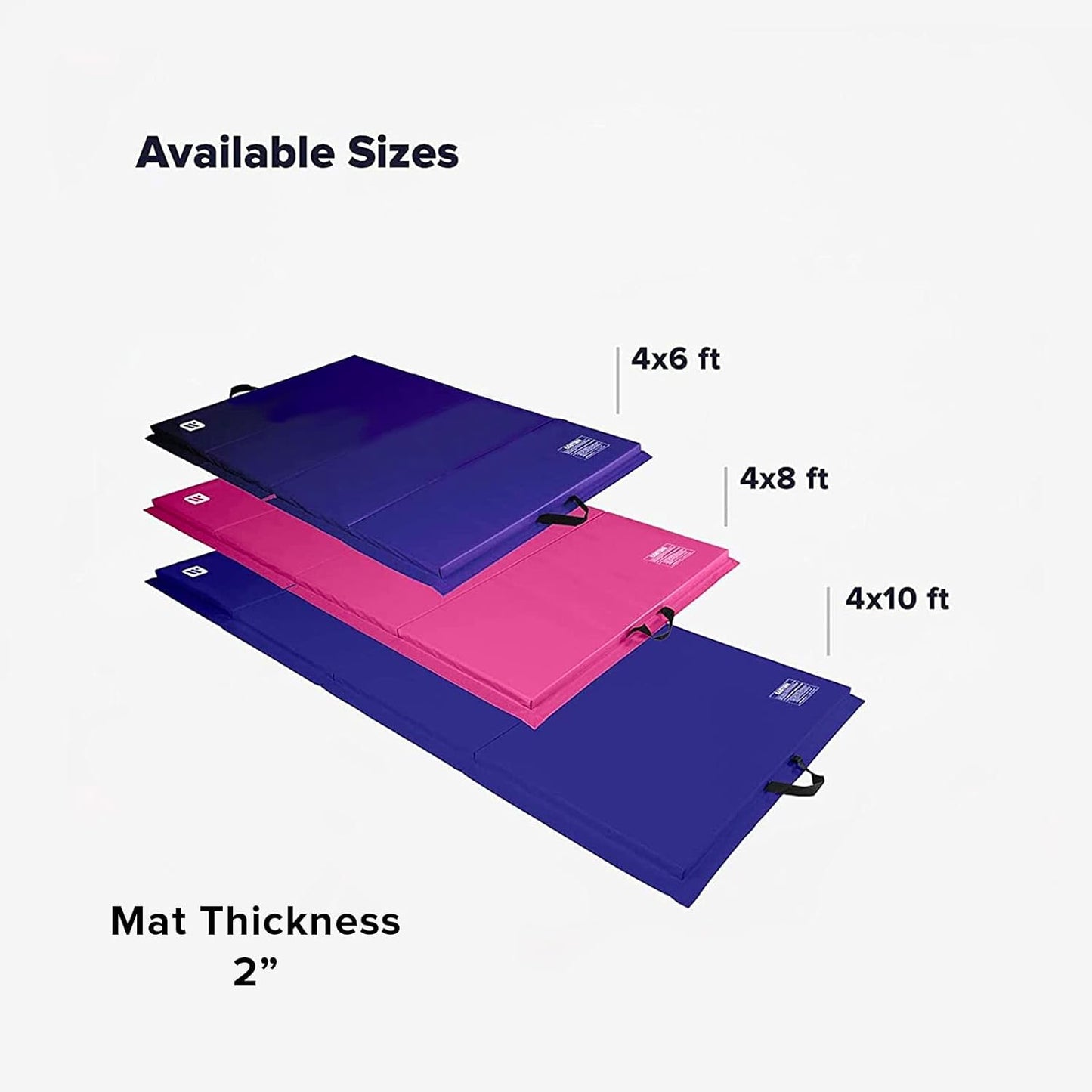 We Sell Mats - 4 ft x 6 ft x 2 - Personal Fitness & Exercise Mat for Home Workout - Lightweight and Folds for Carrying – All Purpose Gym Mat – Thick Mat for Yoga, Pilates, Stretches, Floor Exercises