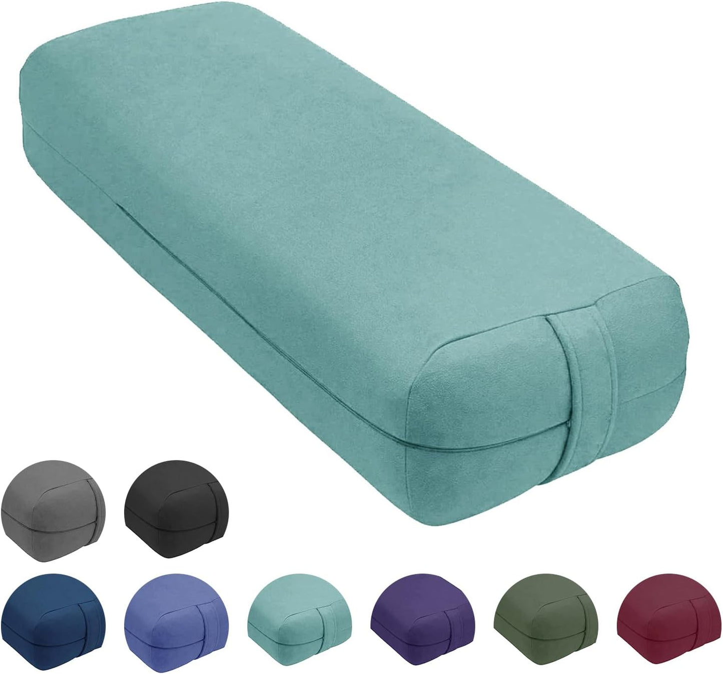 Yoga Bolster Pillow, Versatile Yoga Support Pillow for Restorative Yoga & Meditation 100% Cotton Bolster Pillow Blue Rectangle