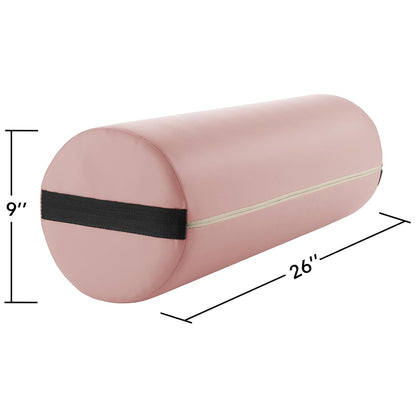 Saloniture Jumbo Round Massage Table Bolster Pillow Pad - 26 x 9 Inch - Black