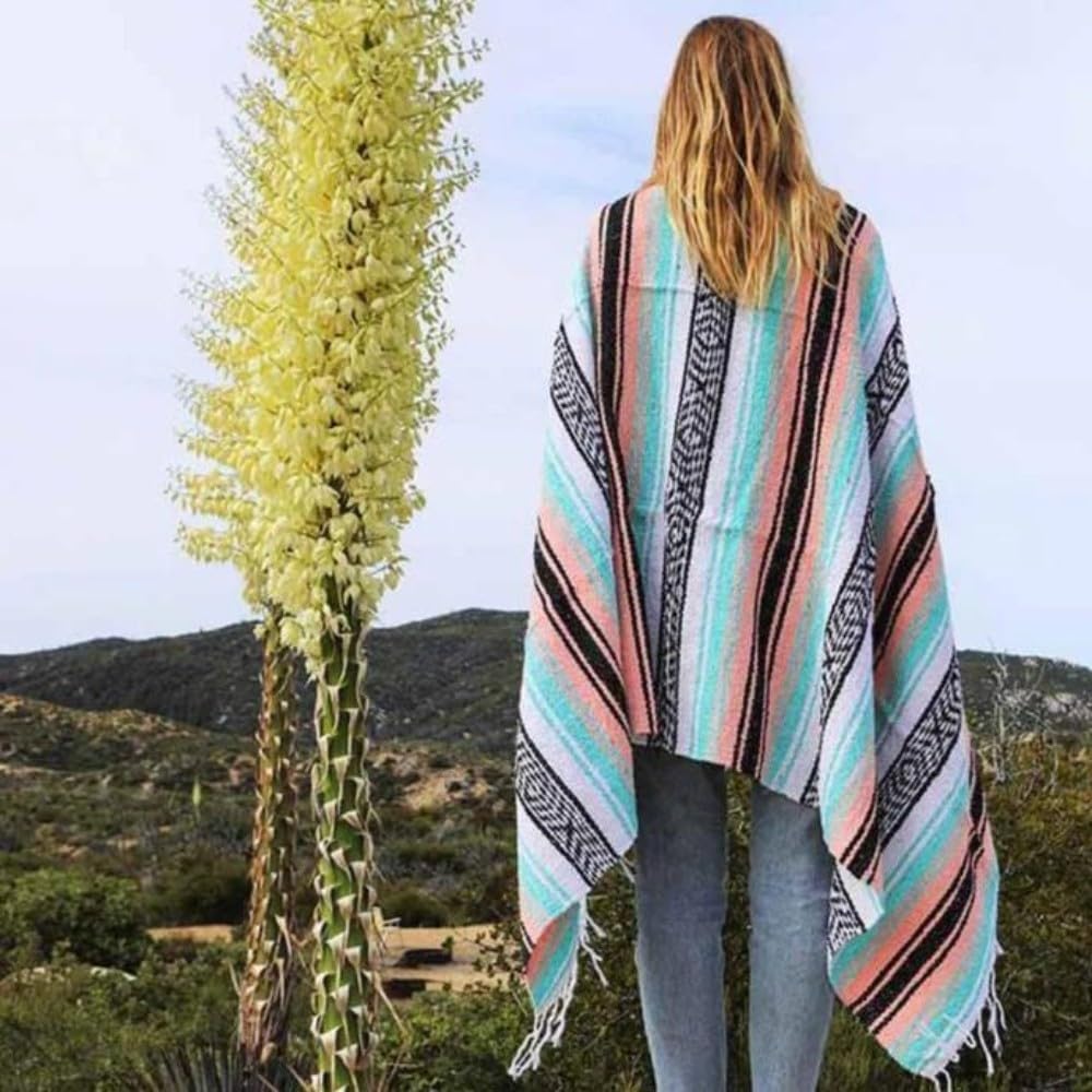 Open Road Goods Bulk Falsa Blankets - Handwoven Authentic Mexican Falsa - Great for Weddings, Yoga, Beach, Picnics, or Mexican Throw! (Tan, 7 Pack)