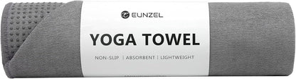 Eunzel Yoga Towel,Hot Yoga Mat Towel with Grip Dots Sweat Absorbent Non-Slip for Hot Yoga, Pilates and Workout 24" x72", Purple & Blue