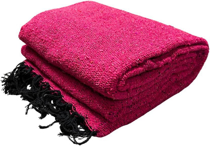 Open Road Goods Solid Color Mexican Yoga Blanket – Large Handwoven Throw for Yoga, Beach, Camping or Home – Soft and Durable Cotton Blend