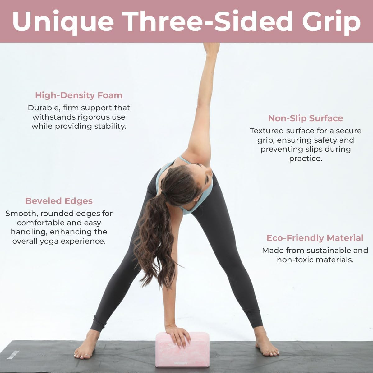 Yoga Block, 1 piece Lightweight, Arc Shape for Stable Grip, Ink Painting Design, Portable and Durable Yoga Brick for Enhanced Comfort and Support
