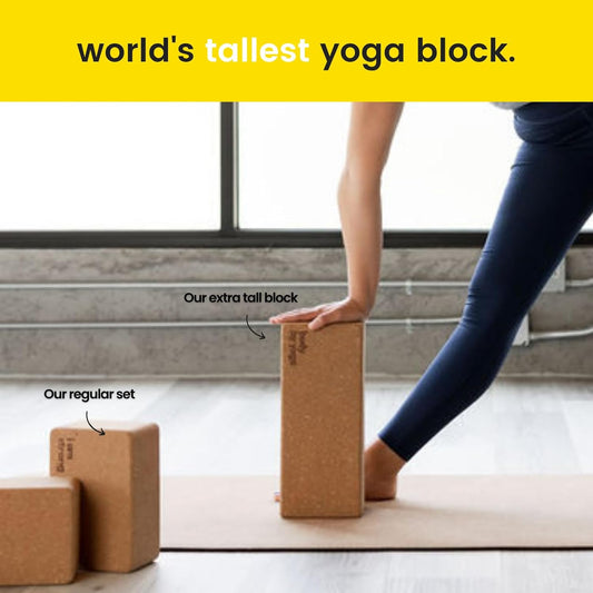 Freedom Block – World’s Tallest Cork Yoga Block (14” x 6” x 4”) | Extra Large Yoga Block for Better Support, Balance & Flexibility | Raises the Floor for Safer, More Accessible Yoga | Body By Yoga