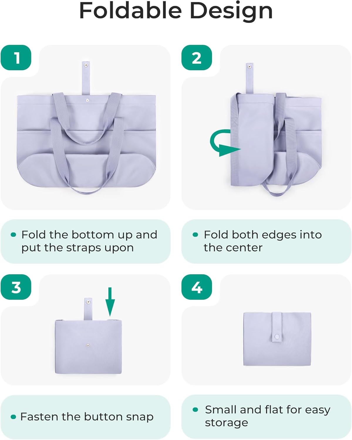 BAGSMART Tote Bag for Women, Foldable Tote Bag With Zipper Travel Shoulder Bag Handbag for Work