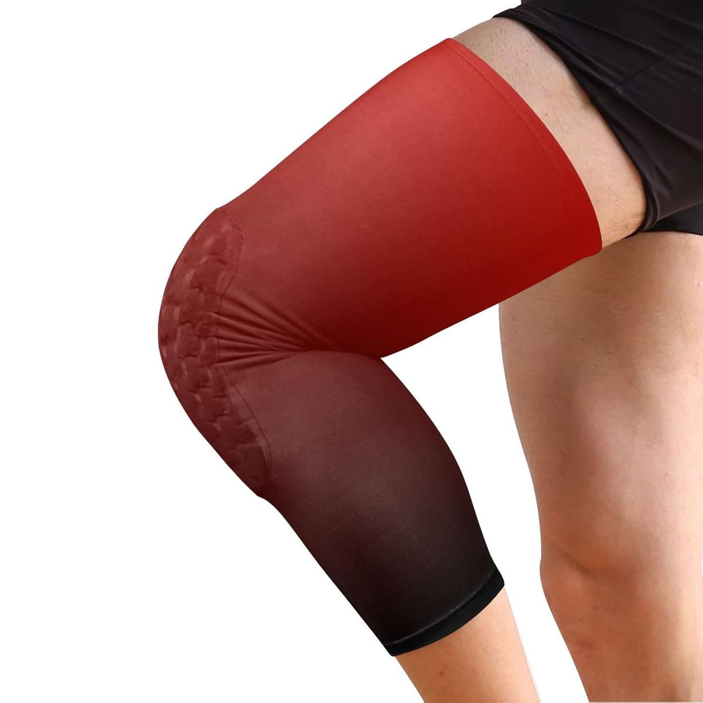 Dark Red Black Gradient Sports Knee Pads Youth Volleyball Basketball Knee Pads Long Leg Sleeves Braces Compression Wrestling Knee Pads for Boys Girls Football Dance Yoga