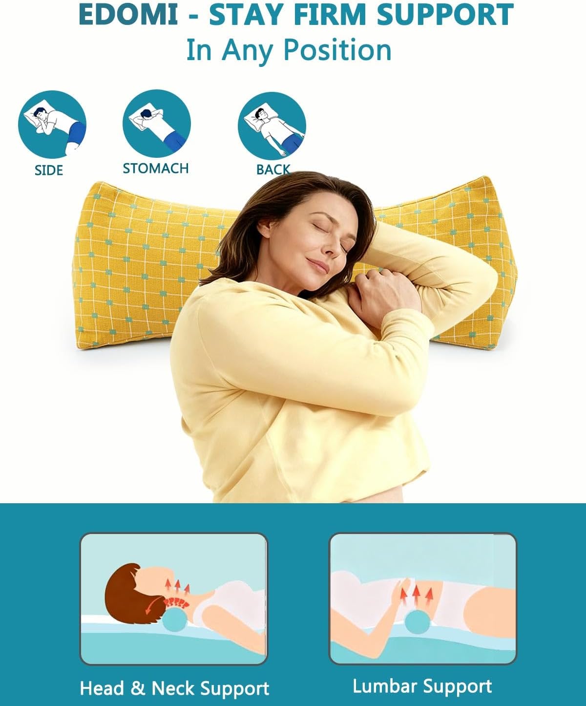 Cervical Buckwheat Roll Pillow for Sleeping,15.7"x5.9" Buckwheat Hulls Pillows Filling, Triangle Pillow for Neck Support Yoga Bolster, Adjustable Fill for Neck Pain Relief,Gray
