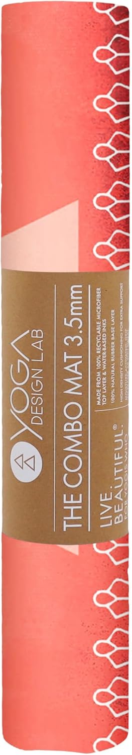 YOGA DESIGN LAB | The Combo Yoga Mat | 2-in-1 Mat+Towel | Eco Luxury | Ideal for Hot Yoga, Power, Bikram, Ashtanga, Sweat | Studio Quality | Includes Carrying Strap!