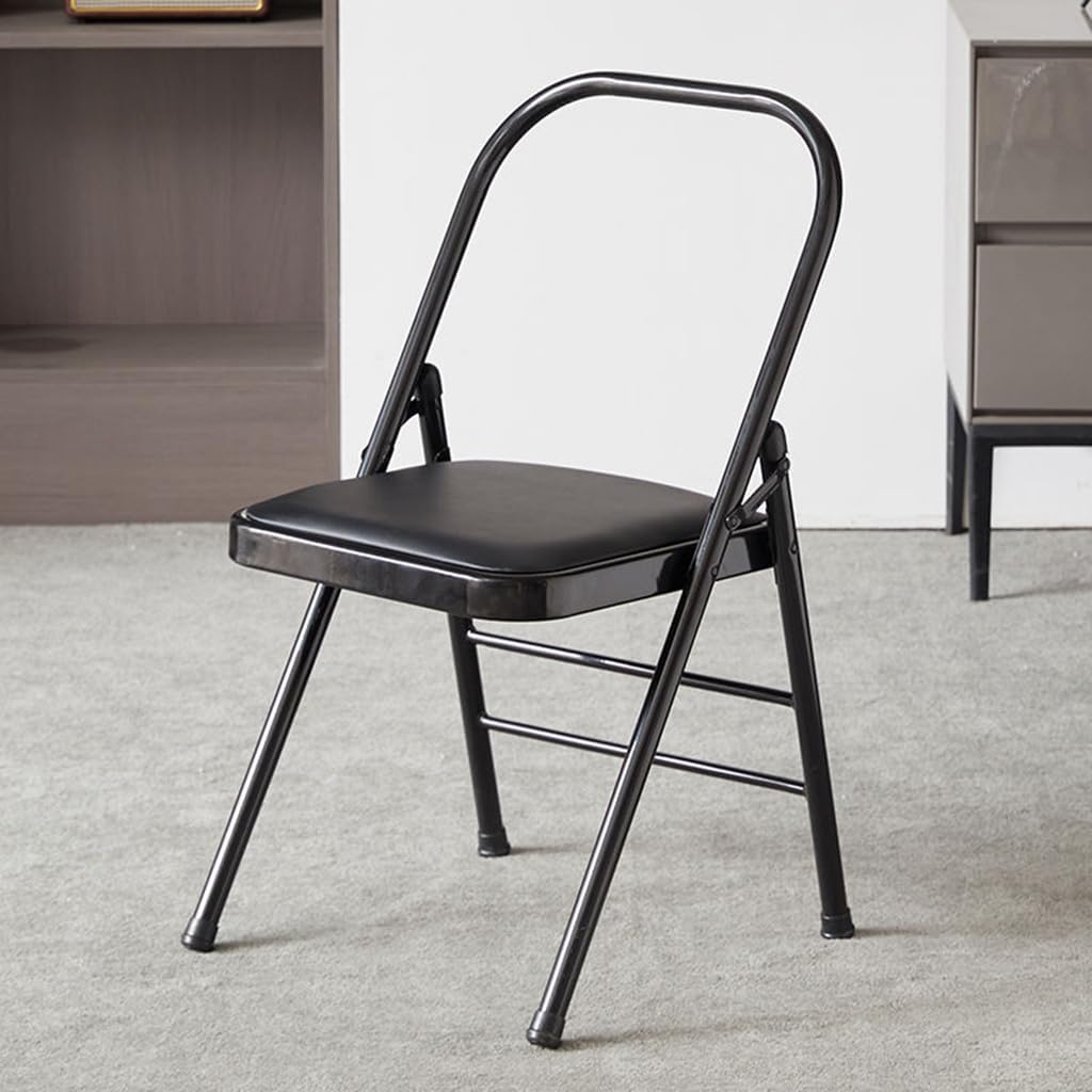 Pilates Yoga Assist Chair - Backless Folding Chair for Abs and Core,Balance Inversions,Flexibility,Strength Training,Brown