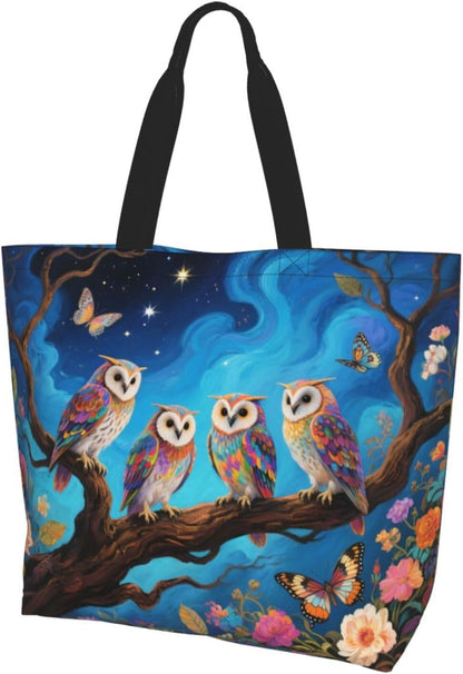 Tote Shoulder Bag Large Durable Reusable Eco-friendly Handbag Lightweight Stylish for Daily Use-19.7x15.7x5.9 Inch - Colors A