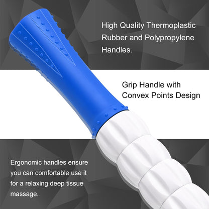 Muscle Roller Massage Roller Stick- Deep Tissue Fascia Blaster for Myofascial Pain Relief, Lymphatic Drainage & Body Sculpting, Handheld Physical Therapy & Recovery Tool (Gray black-18 inch)