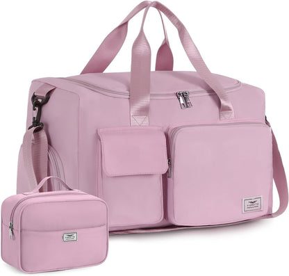 FIORETTO Women's Gym Duffle Bag with Shoes Compartment, 30L Capacity, Ideal for Travel, Gym, Sports, Duffel, Weekender