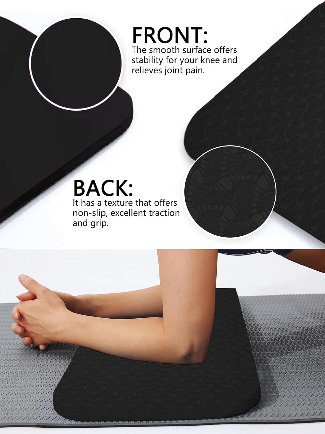 Yoga Knee Support Pad for Women Pilates Kneeling Cushion | Elbows Wrist Hands Head Foam Extra Thick Men Exercise Knees Pads Set of 6 Pieces