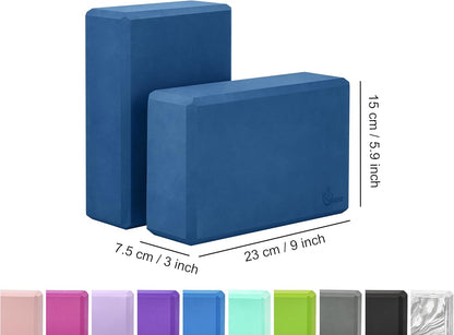 EXERZ Yoga Blocks 2 pack, Gym Blocks, Exercise Workout Fitness Bricks, Pilates Stretch Handstand Non-Slip