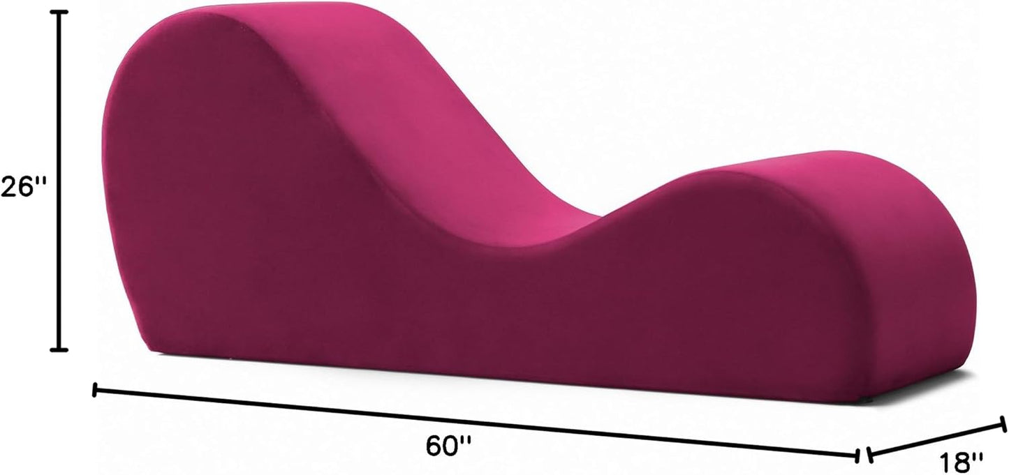 Avana Sleek Chaise Lounge for Yoga - Made in The USA - Great for Stretching, Relaxation, Exercise & More, 60D x 18W x 26H Inch, Light Grey