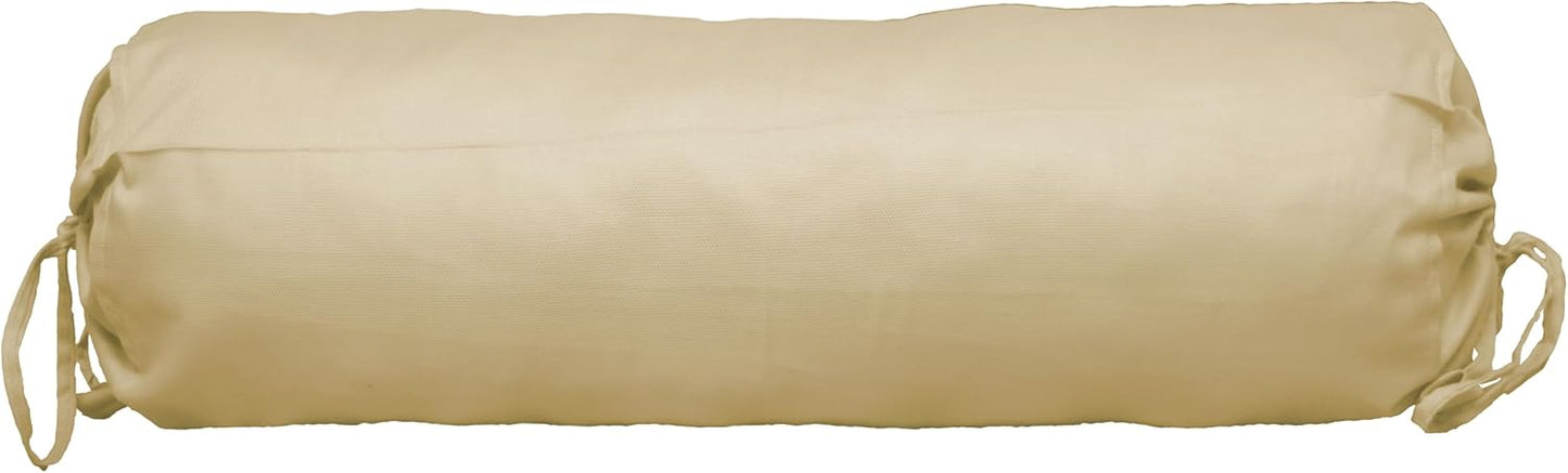 Saffron HANDICRAFTS Cotton 240TC - Bolster Cover Full Round Removable Cover for Neck Roll, Leg Rest,Yoga Practice, Meditation, Bed Sofa Couch (Turquoise Blue, 8"x24"(20 cm x 60 cm))