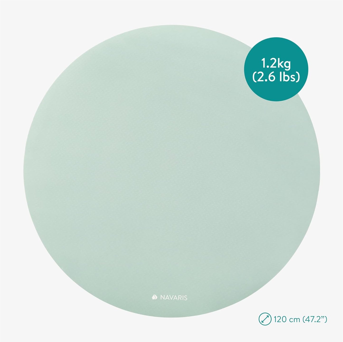 Navaris Round Yoga Mat - 47" Diameter Circular Exercise Mat 1/4" Thick - Non-Slip Mat for Cardio, Workout, Fitness, Tai Chi, Meditation - Size Small