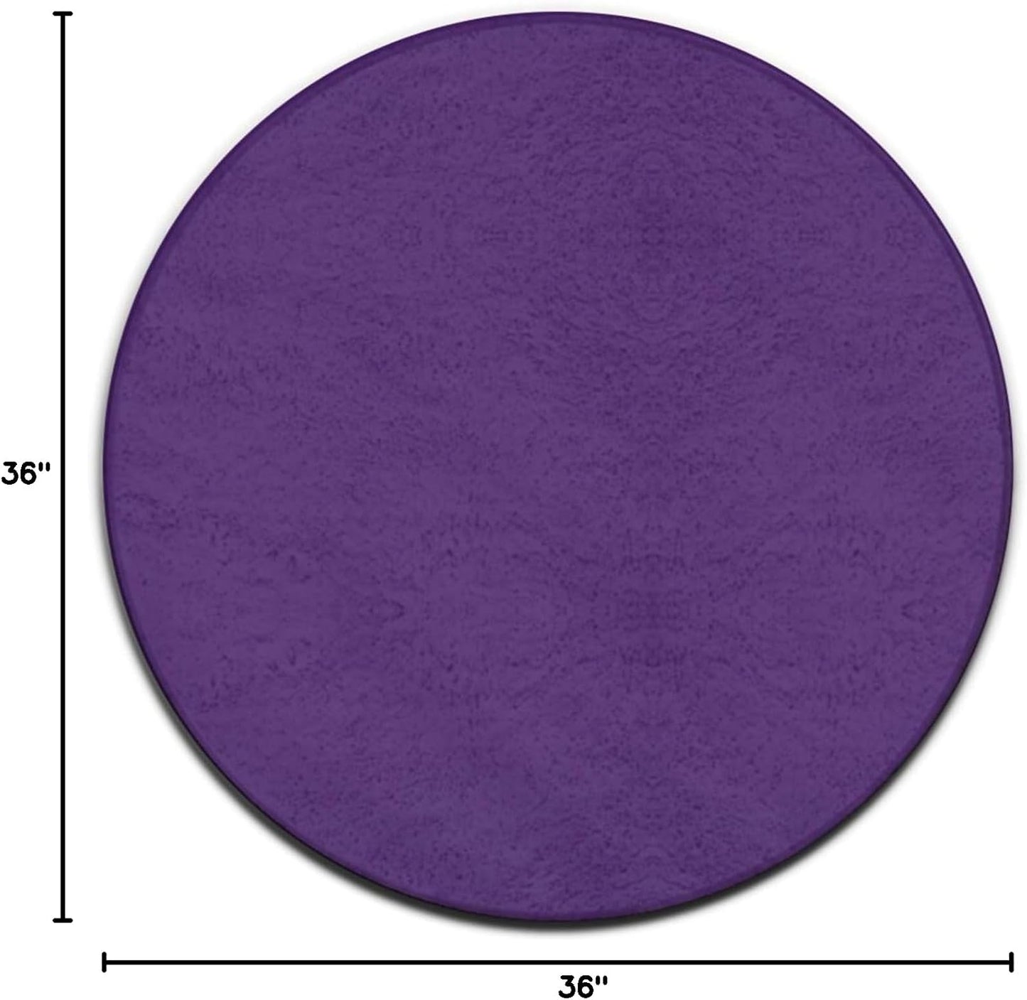 Room Sofa Yoga Soft Round Carpet, Modern Round Area Rug, Non Slip Machine Washable Kitchen Office Circle Rug Purple, 36inch