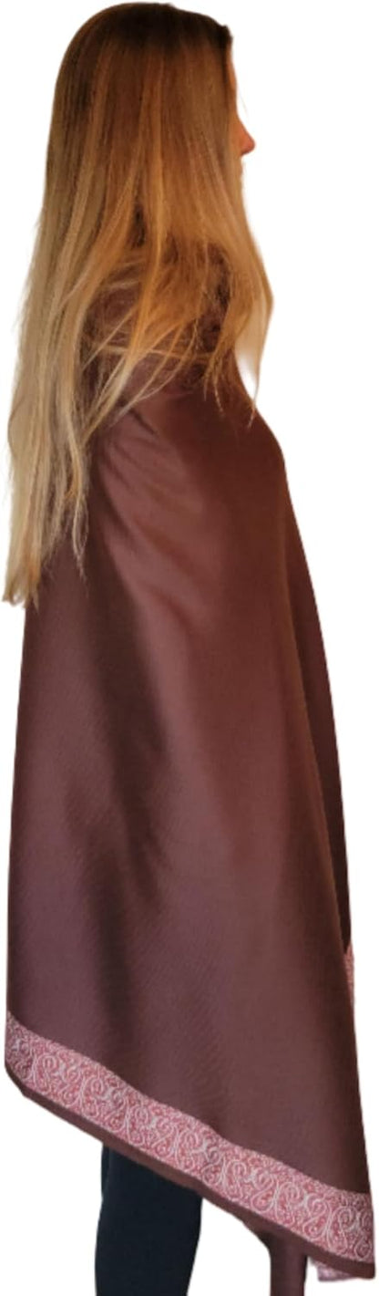 Soft Premium Wool Blend Meditation Shawl - Large Unisex Prayer Wrap, Oversize Scarf & Versatile Blanket